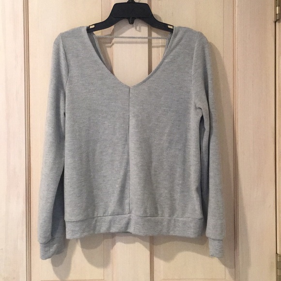 Z Supply Sweaters - Grey Sweater With Triangle Cut Out